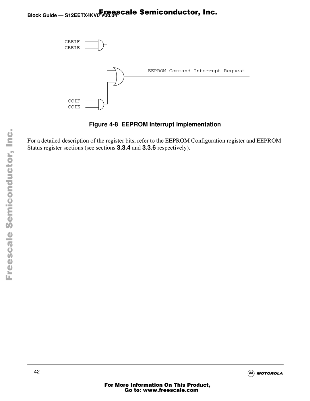 Freescale Semiconductor Block Guide, EETX4K warranty Eeprom Interrupt Implementation 