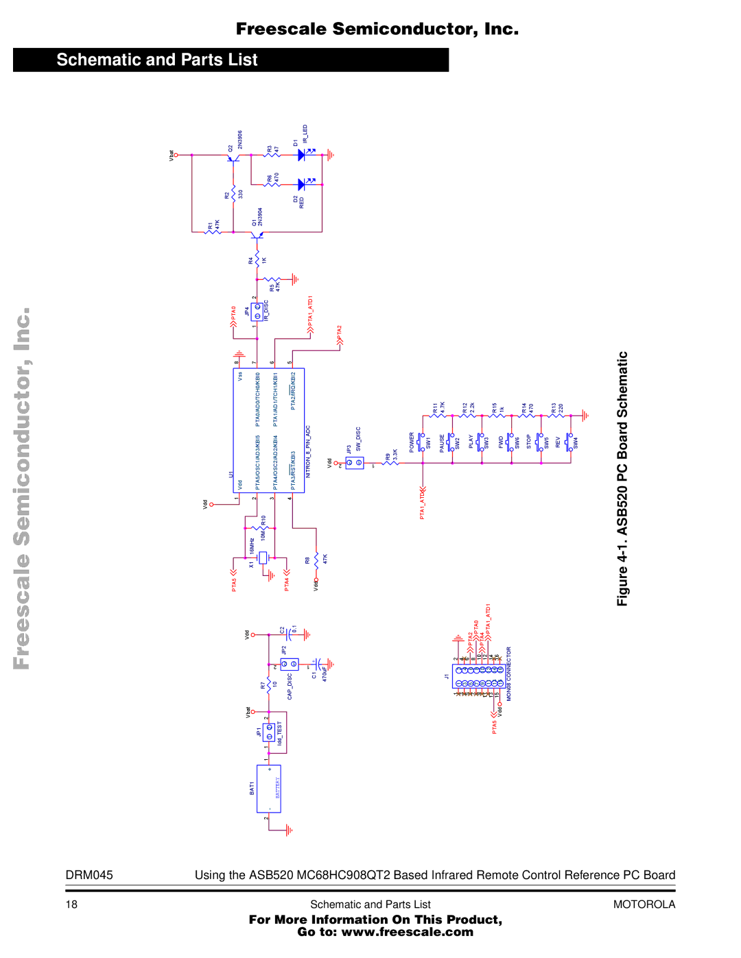 Freescale Semiconductor M68HC08, MC68HC908QT2 manual Semiconductor, Inc 