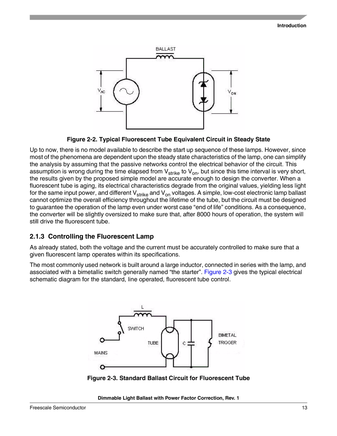 Freescale Semiconductor M68HC08 manual Controlling the Fluorescent Lamp 