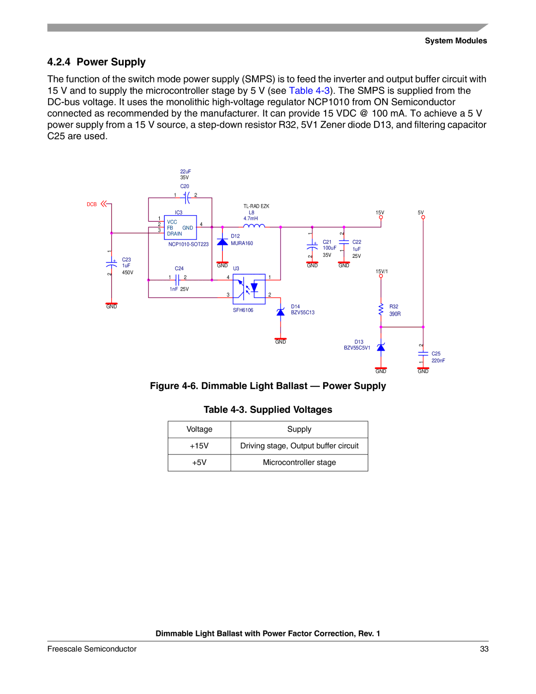 Freescale Semiconductor M68HC08 manual Power Supply, Supplied Voltages 