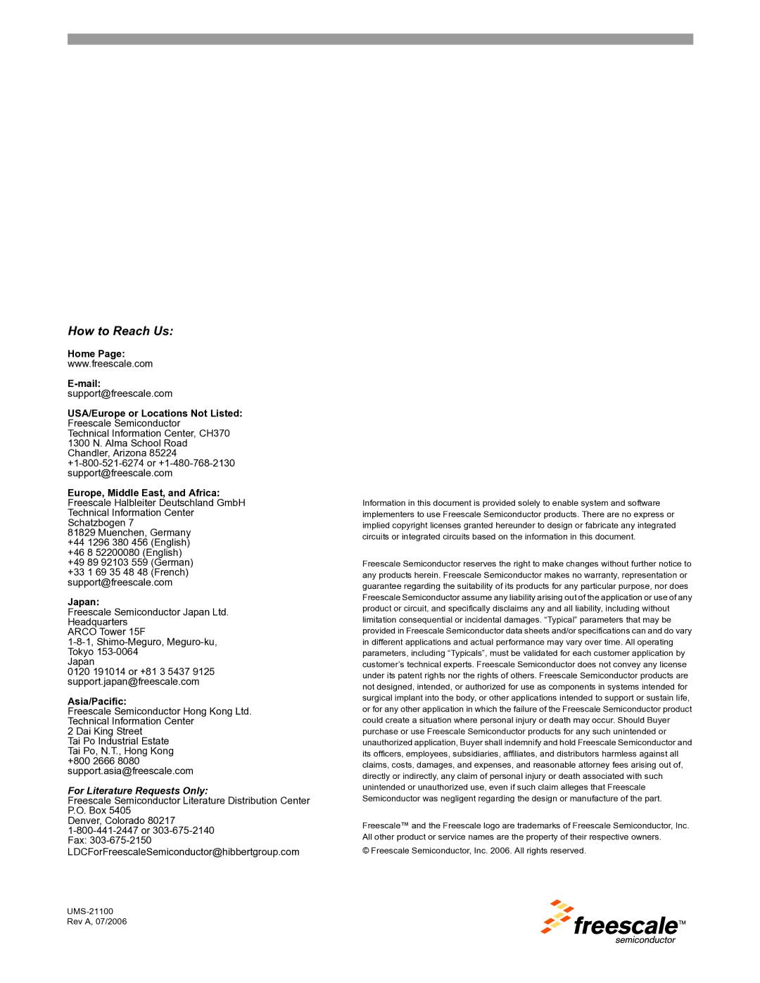 Freescale Semiconductor M9328MX21ADSE user manual How to Reach Us 