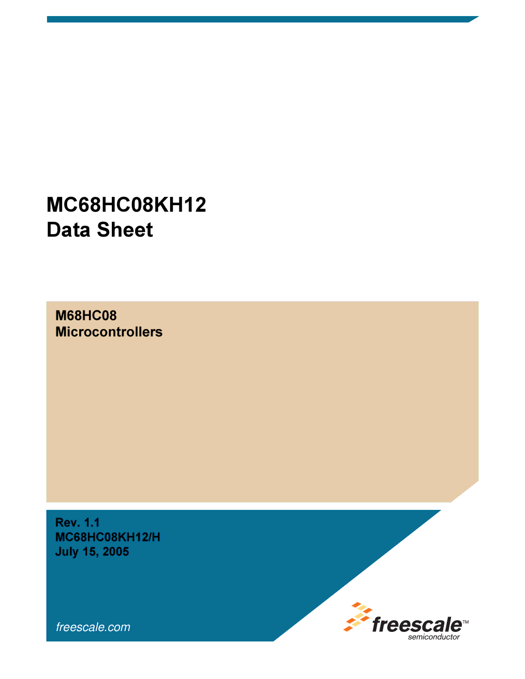 Freescale Semiconductor manual MC68HC08KH12 Data Sheet 