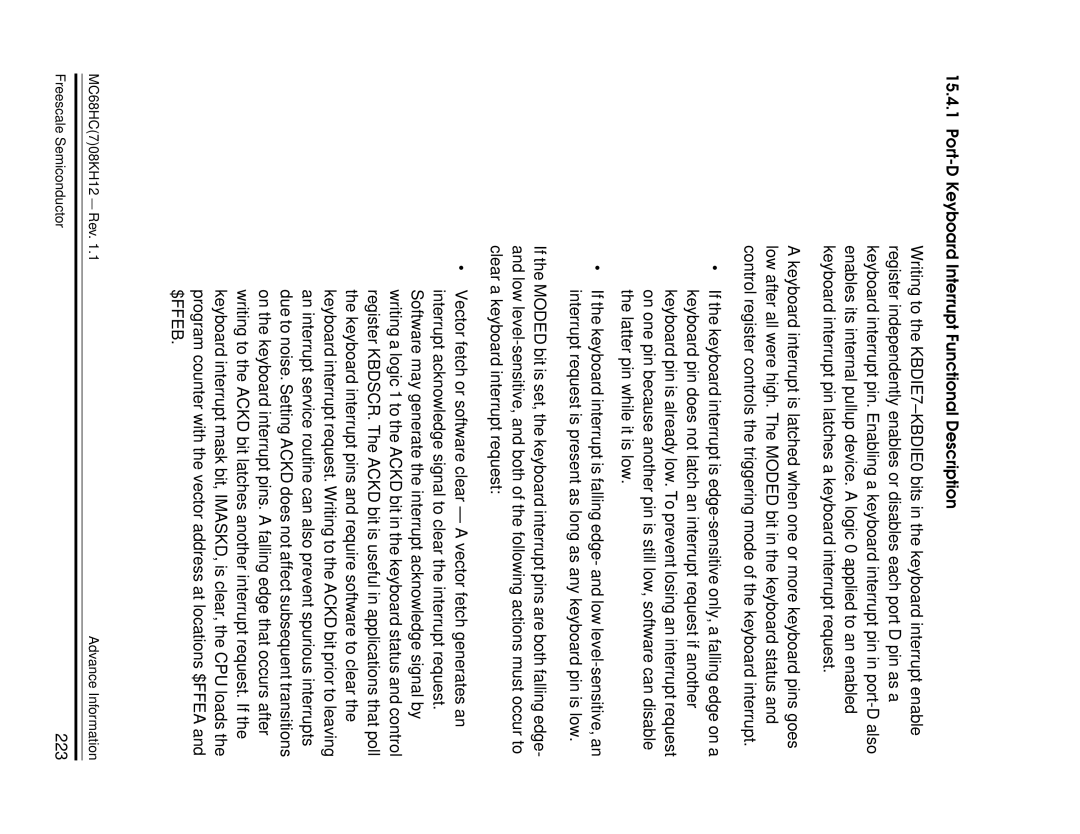 Freescale Semiconductor MC68HC08KH12 manual 223 