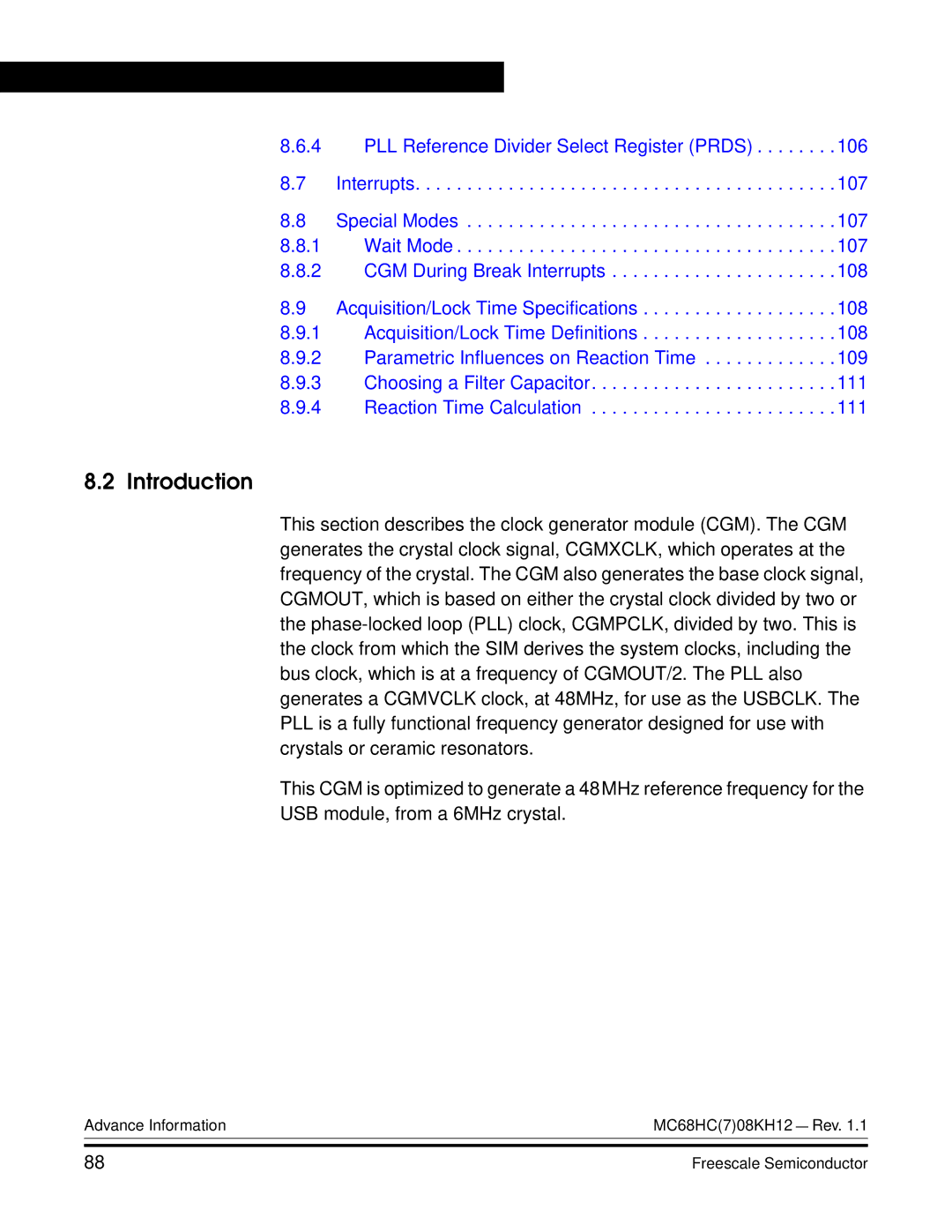 Freescale Semiconductor MC68HC08KH12 manual Introduction 