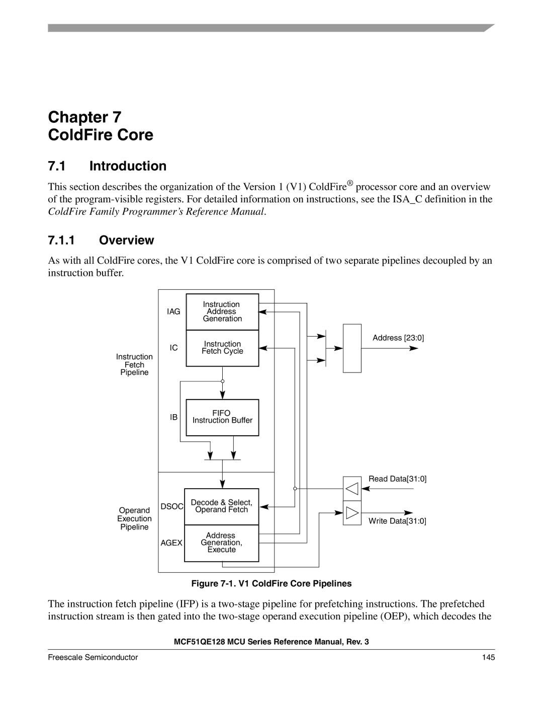 Freescale Semiconductor MCF51QE128RM manual Chapter ColdFire Core, Overview 