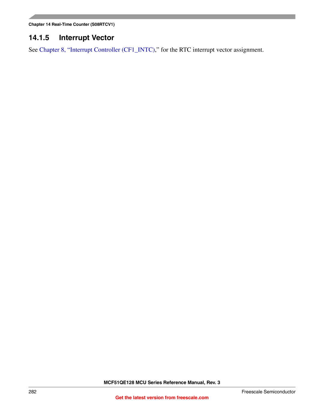 Freescale Semiconductor MCF51QE128RM manual Interrupt Vector 