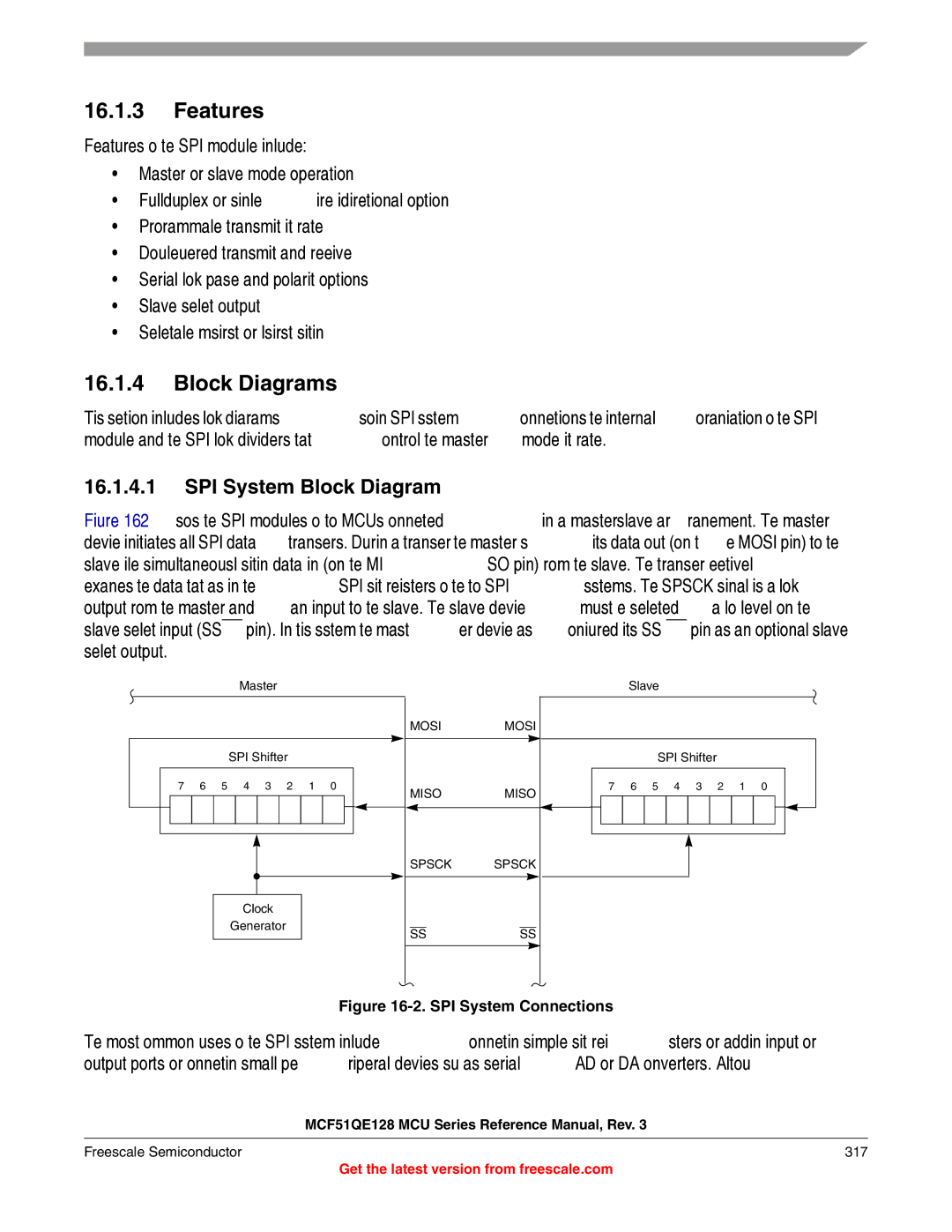 Freescale Semiconductor MCF51QE128RM manual Block Diagrams, SPI System Block Diagram, Freescale Semiconductor 317 