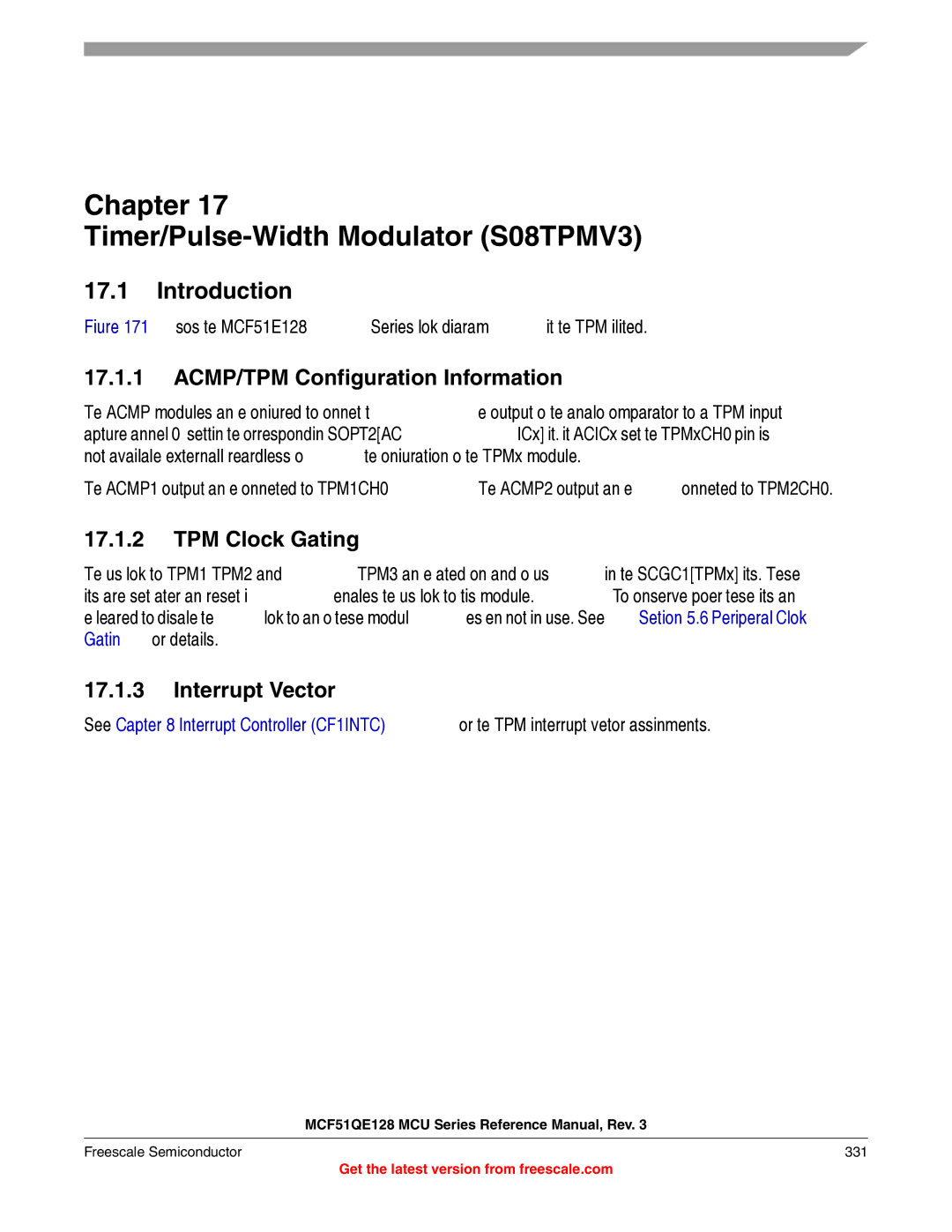 Freescale Semiconductor MCF51QE128RM manual Chapter Timer/Pulse-Width Modulator S08TPMV3, TPM Clock Gating 