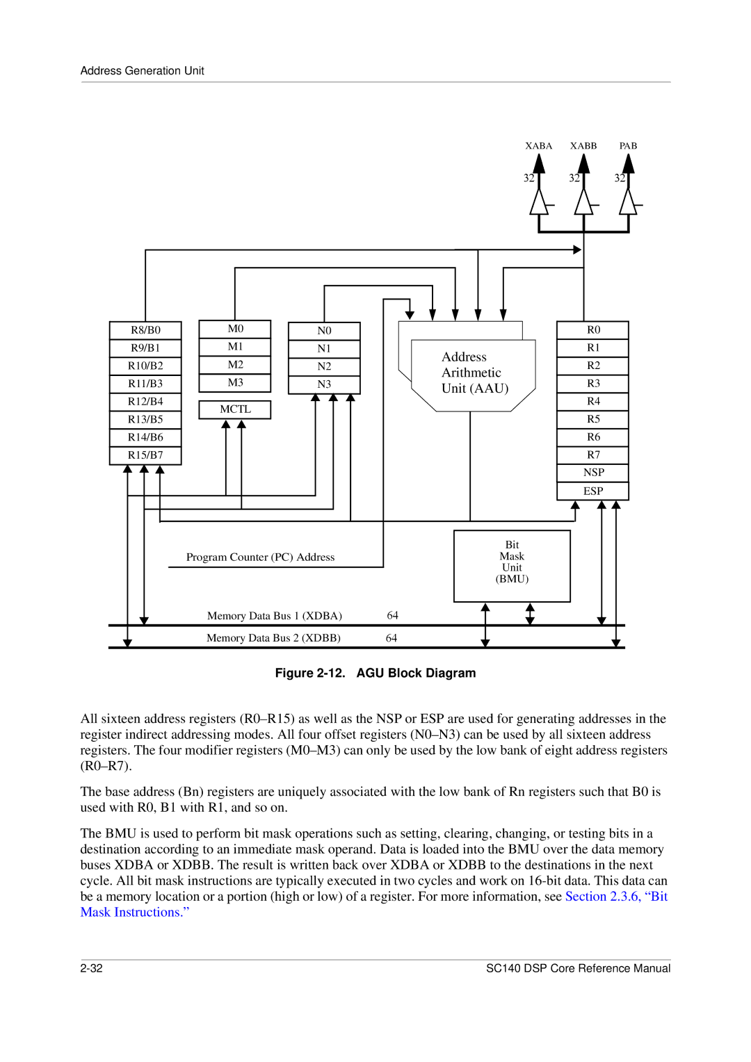 Freescale Semiconductor SC140 specifications Address, Arithmetic, Unit AAU 