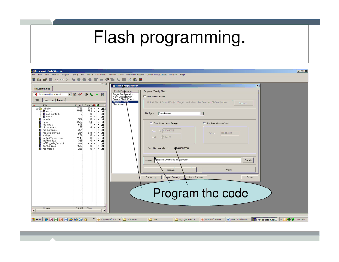 Freescale Semiconductor TWR-MCF52259-Ethenet manual Flash programming 