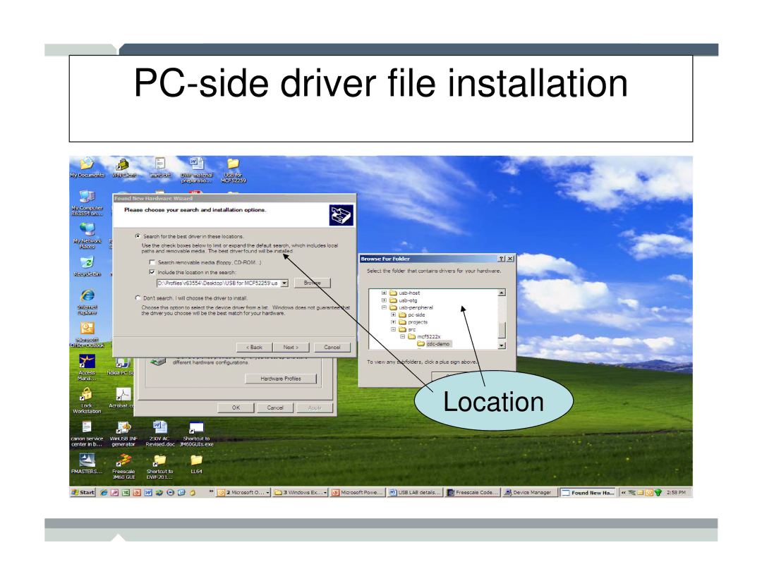 Freescale Semiconductor TWR-MCF52259-Ethenet manual PC-side driver file installation 