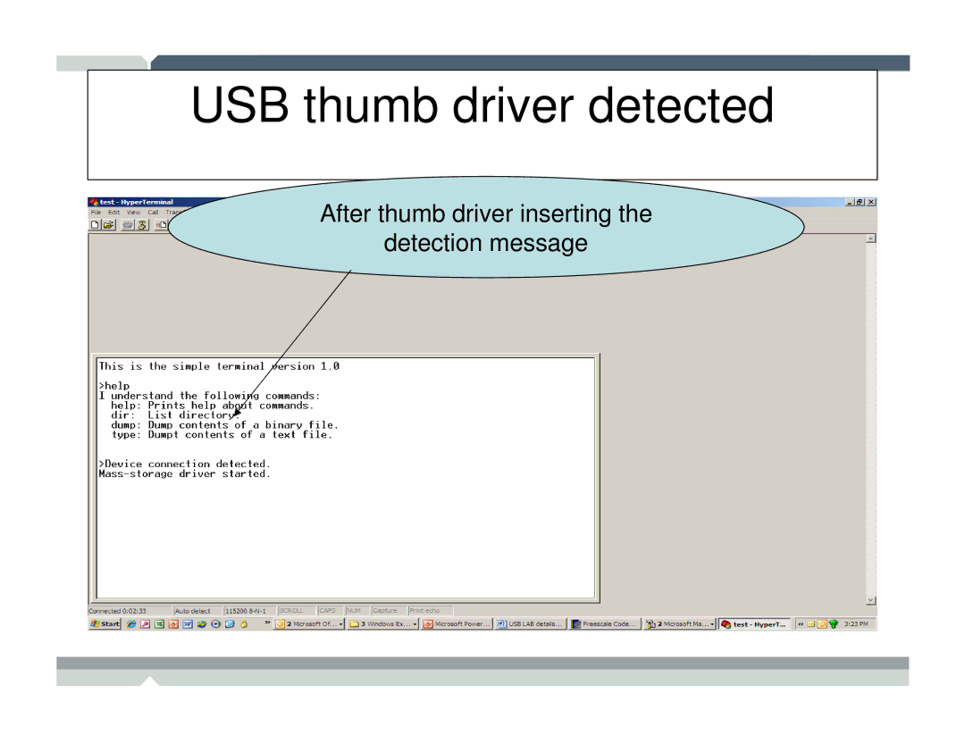 Freescale Semiconductor TWR-MCF52259-Ethenet manual USB thumb driver detected 