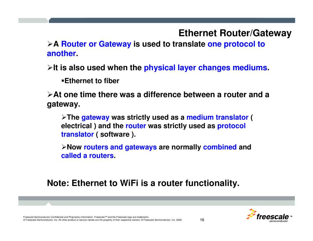 Freescale Semiconductor TWR-MCF52259-Ethenet manual Ethernet Router/Gateway 