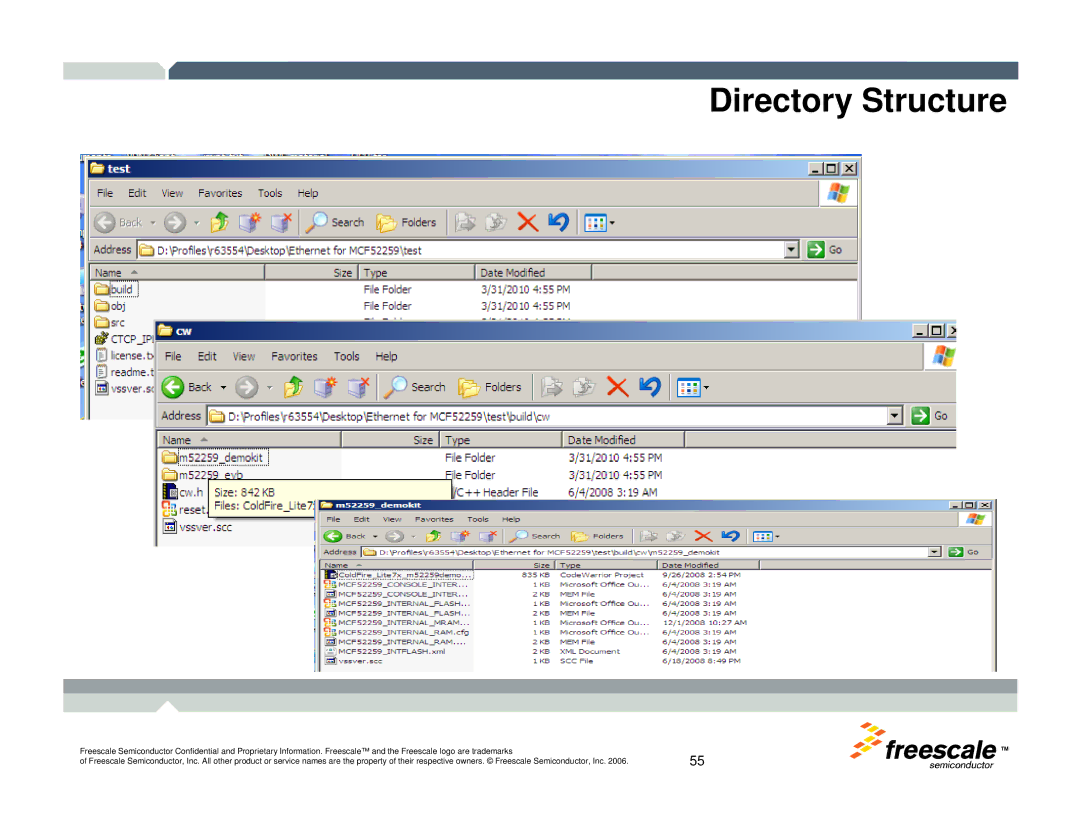 Freescale Semiconductor TWR-MCF52259-Ethenet manual Directory Structure 