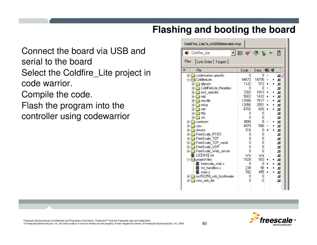 Freescale Semiconductor TWR-MCF52259-Ethenet manual Flashing and booting the board 