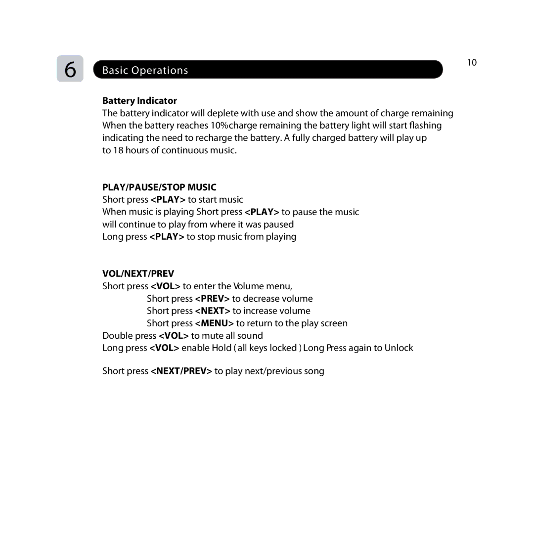 Freestyle Audio Soundwave manual PLAY/PAUSE/STOP Music 