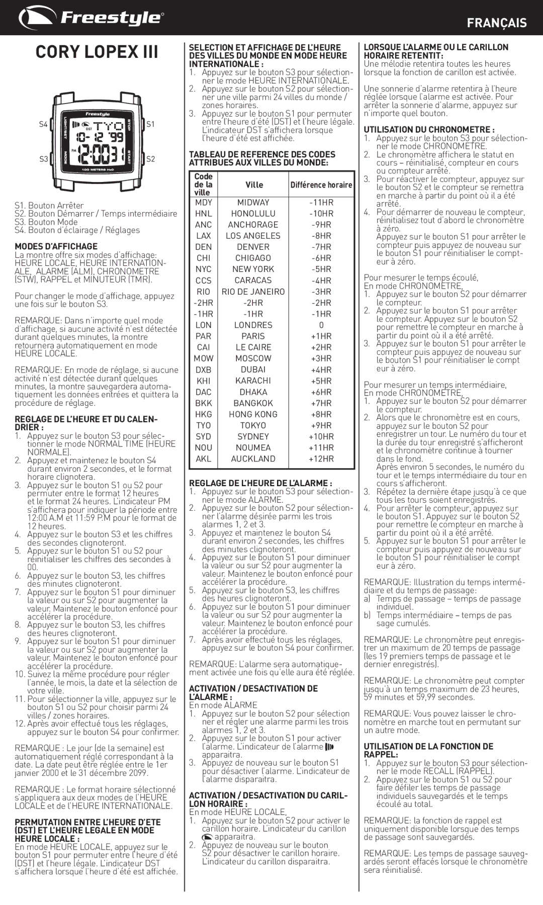 Freestyle Copy Lopex III manual Français 