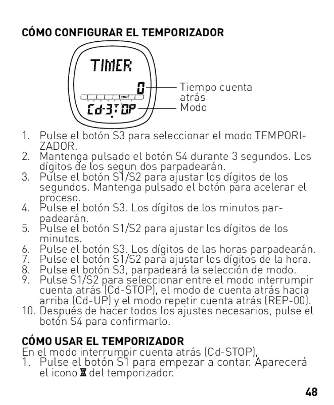 Freestyle Nomad manual Cómo Configurar EL Temporizador, Zador, Cómo Usar EL Temporizador 