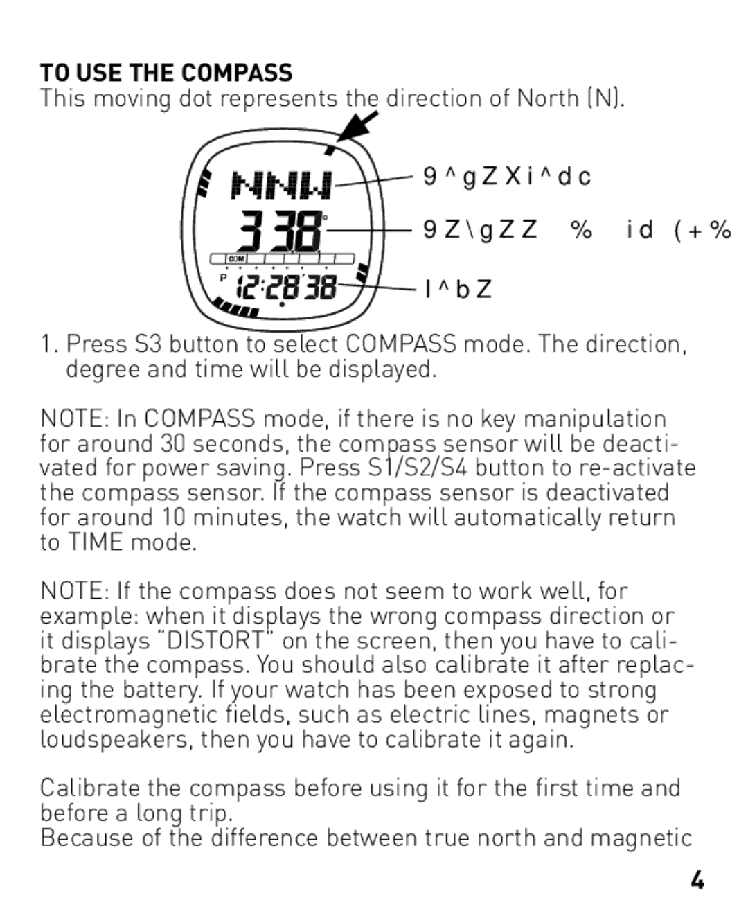 Freestyle Nomad manual To USE the Compass 