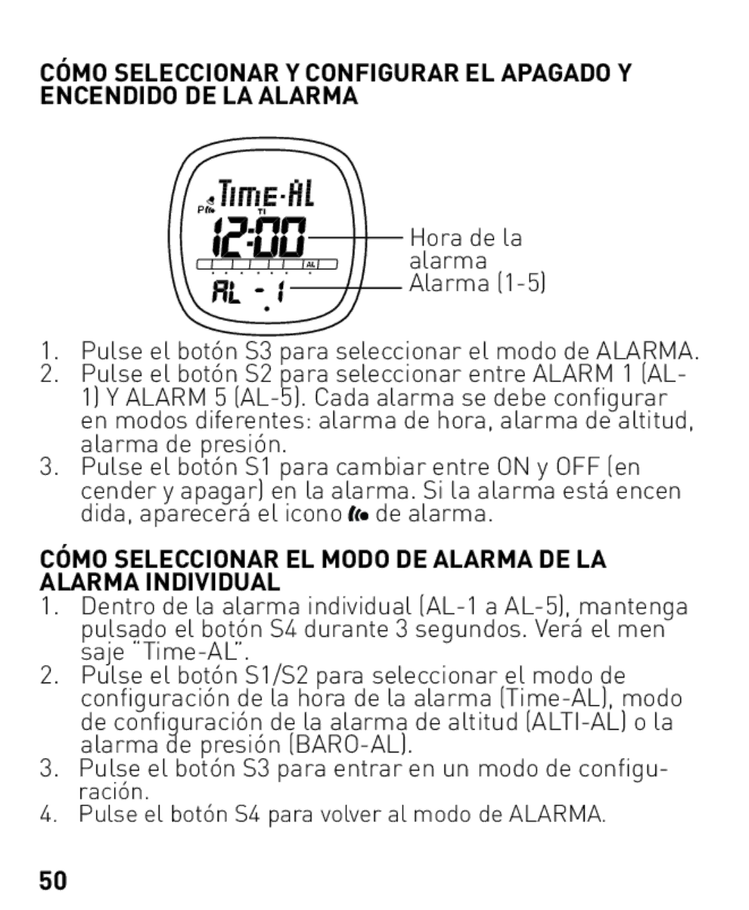 Freestyle Nomad manual Cómo Seleccionar EL Modo DE Alarma DE LA Alarma Individual 