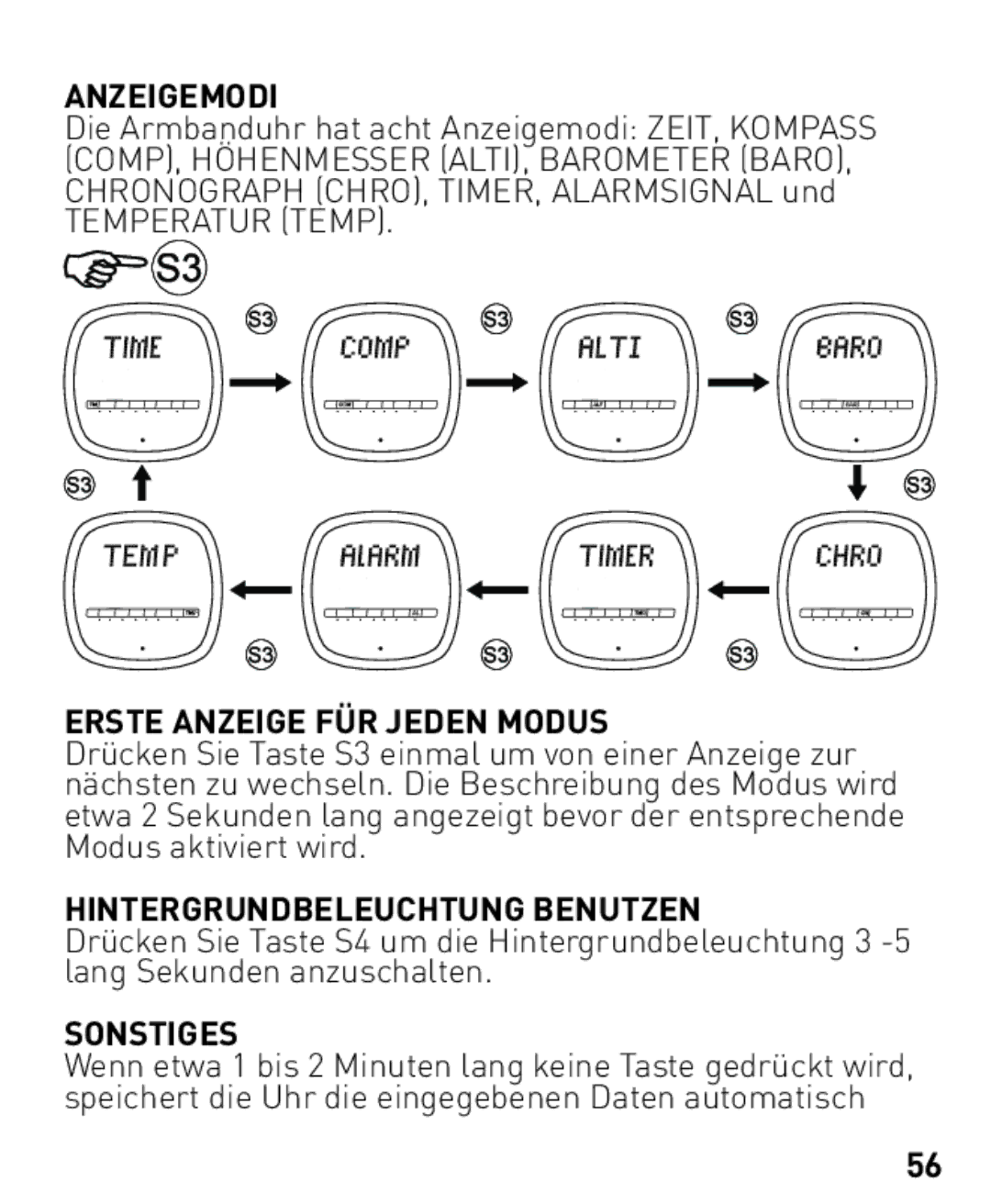 Freestyle Nomad Anzeigemodi, Temperatur Temp, Erste Anzeige FÜR Jeden Modus, Hintergrundbeleuchtung Benutzen, Sonstiges 