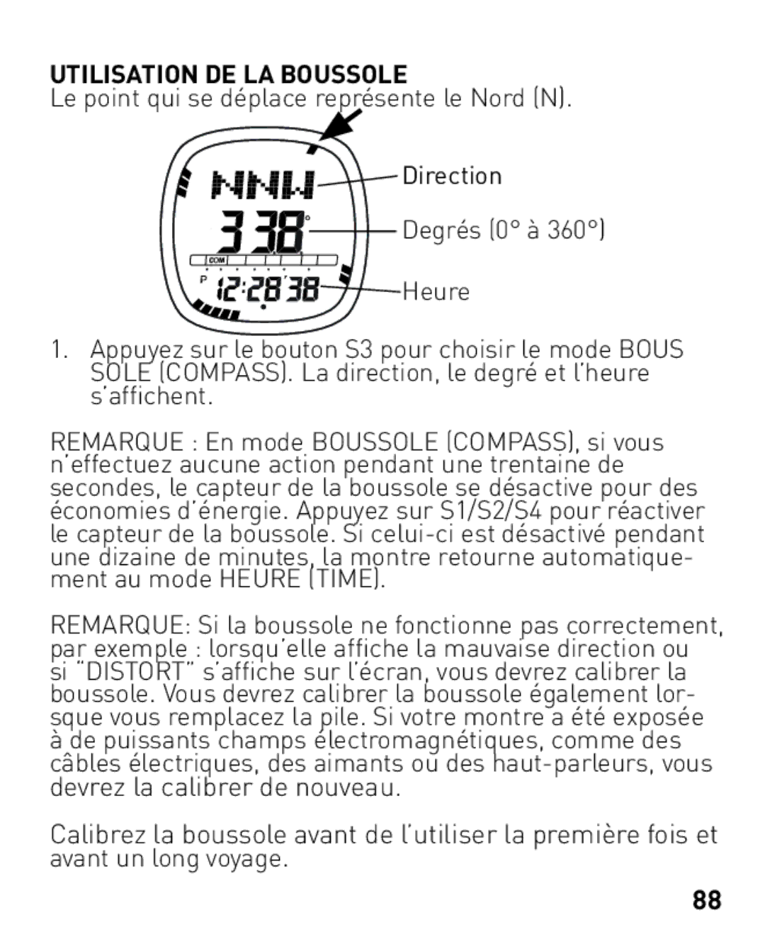 Freestyle Nomad manual Utilisation DE LA Boussole 