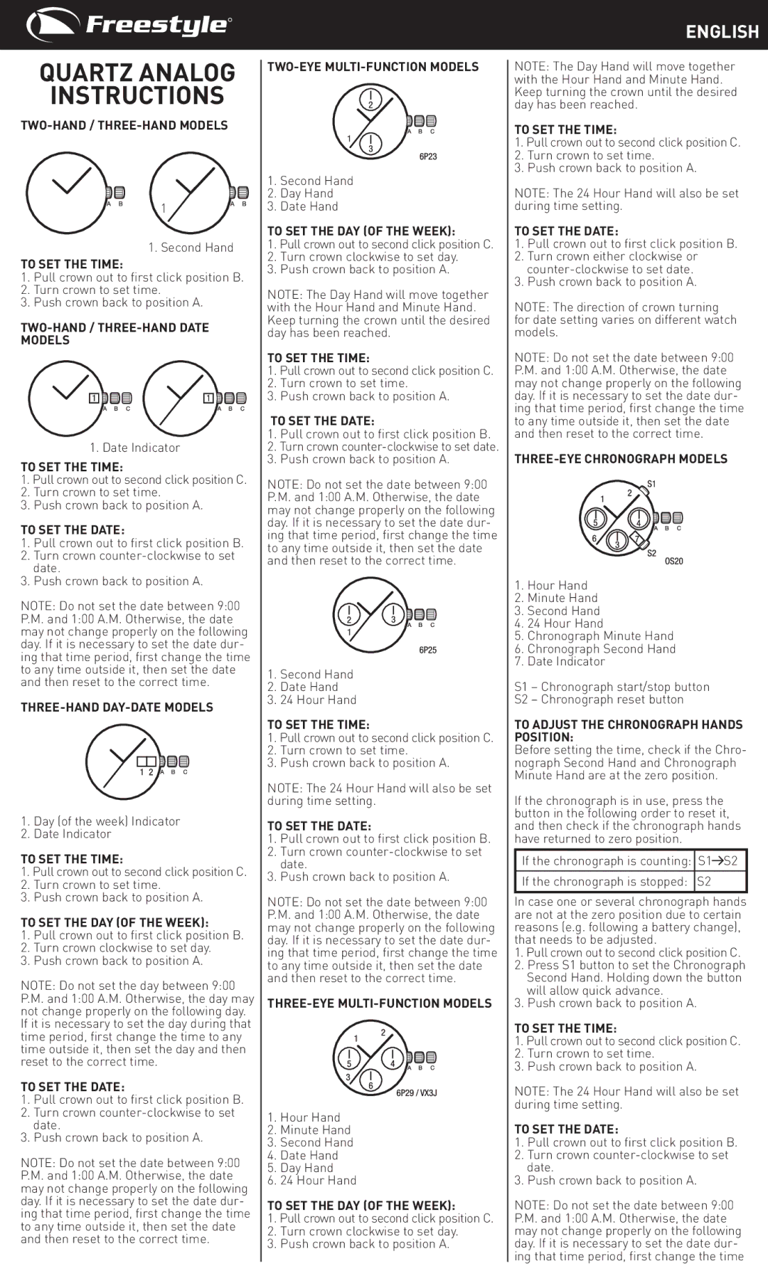 Freestyle Quartz Analog manual English 