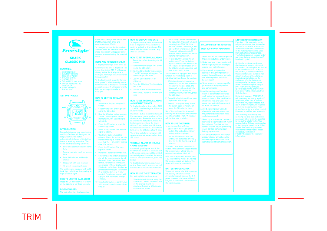 Freestyle Shark Classic MID warranty Features, KEY to Symbols, Introduction, Display Modes, Home and Foreign Display 