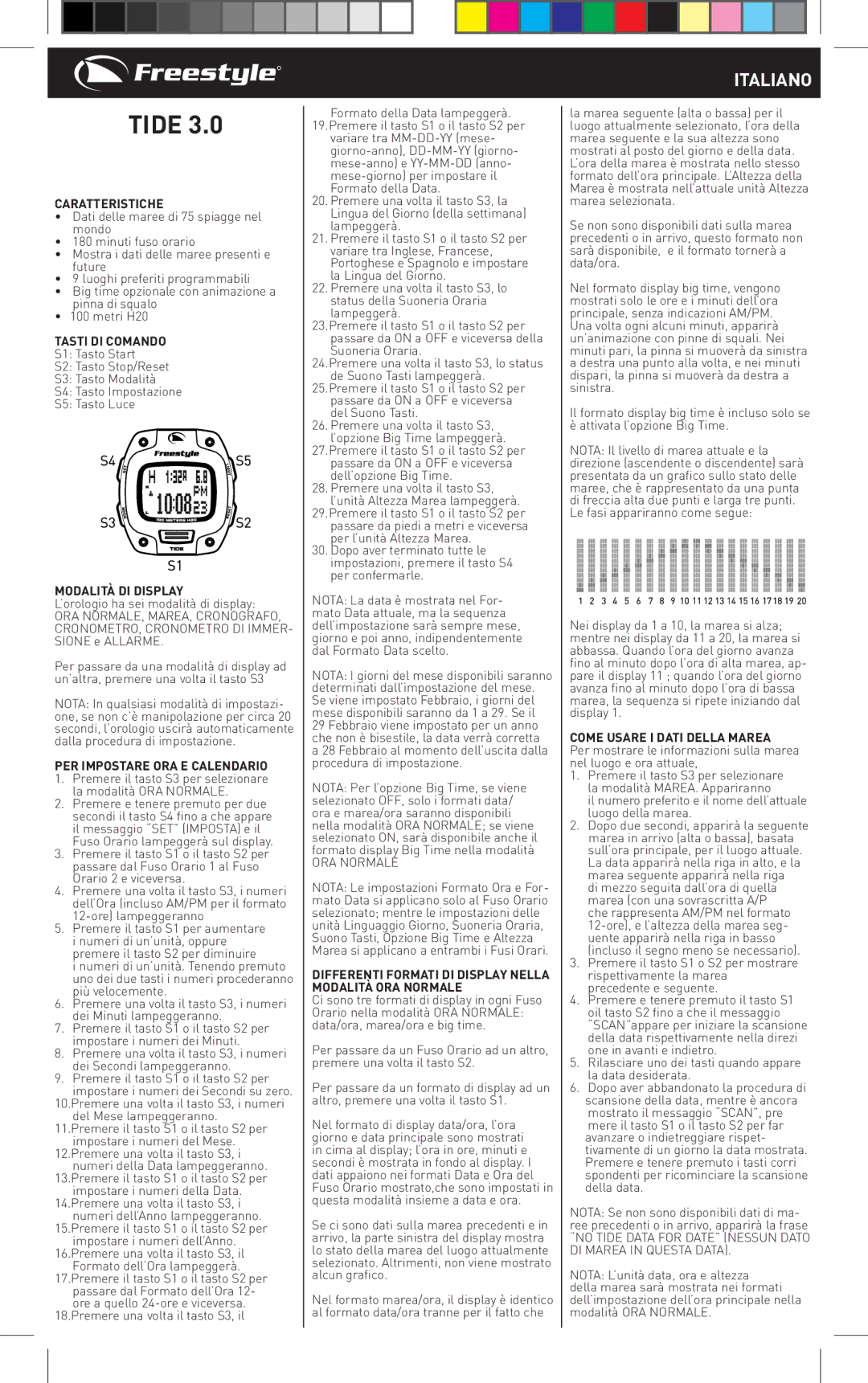 Freestyle TIDE 3.0 manual Italiano 