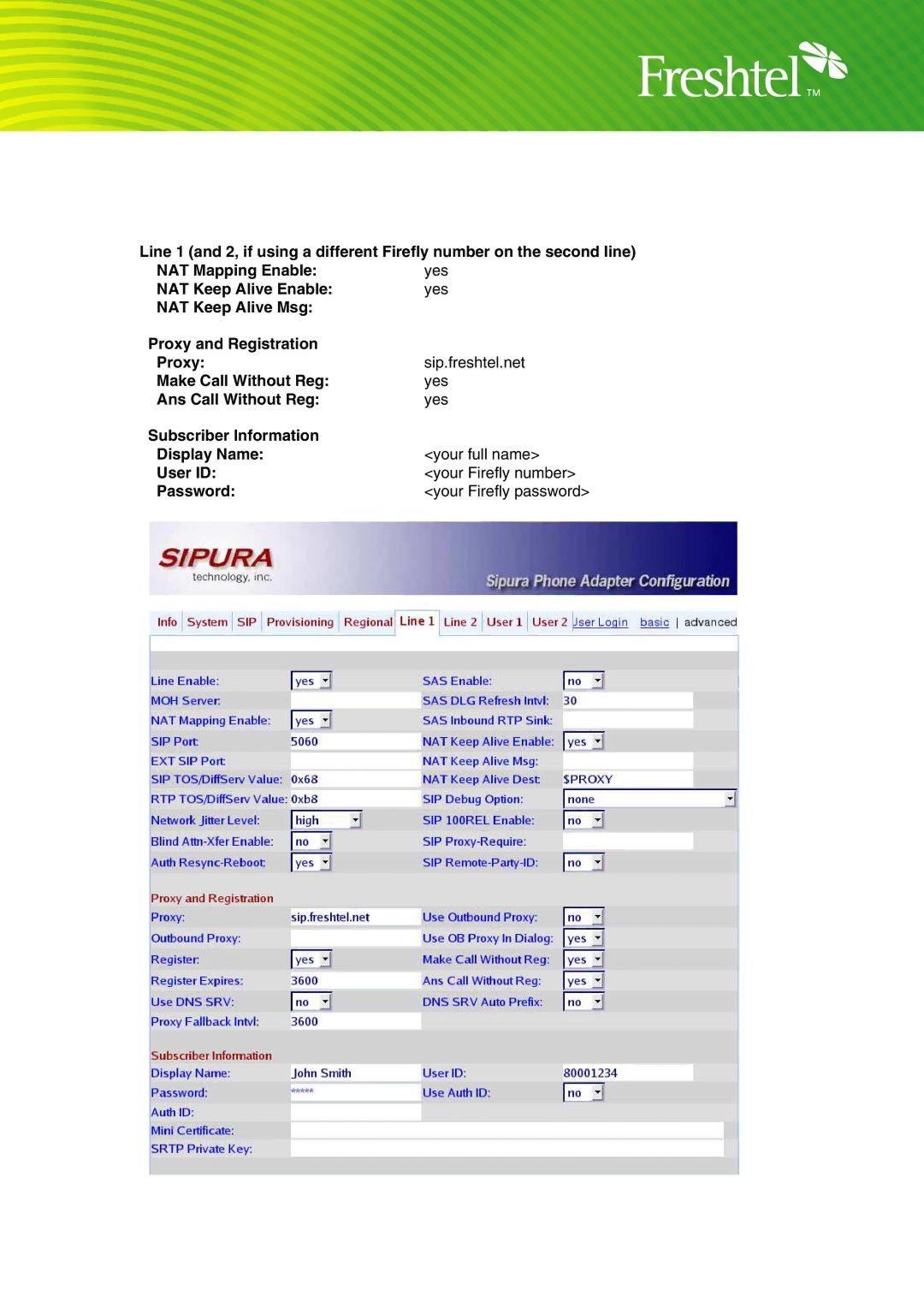 Freshtel SPA-2000, Sipura manual 