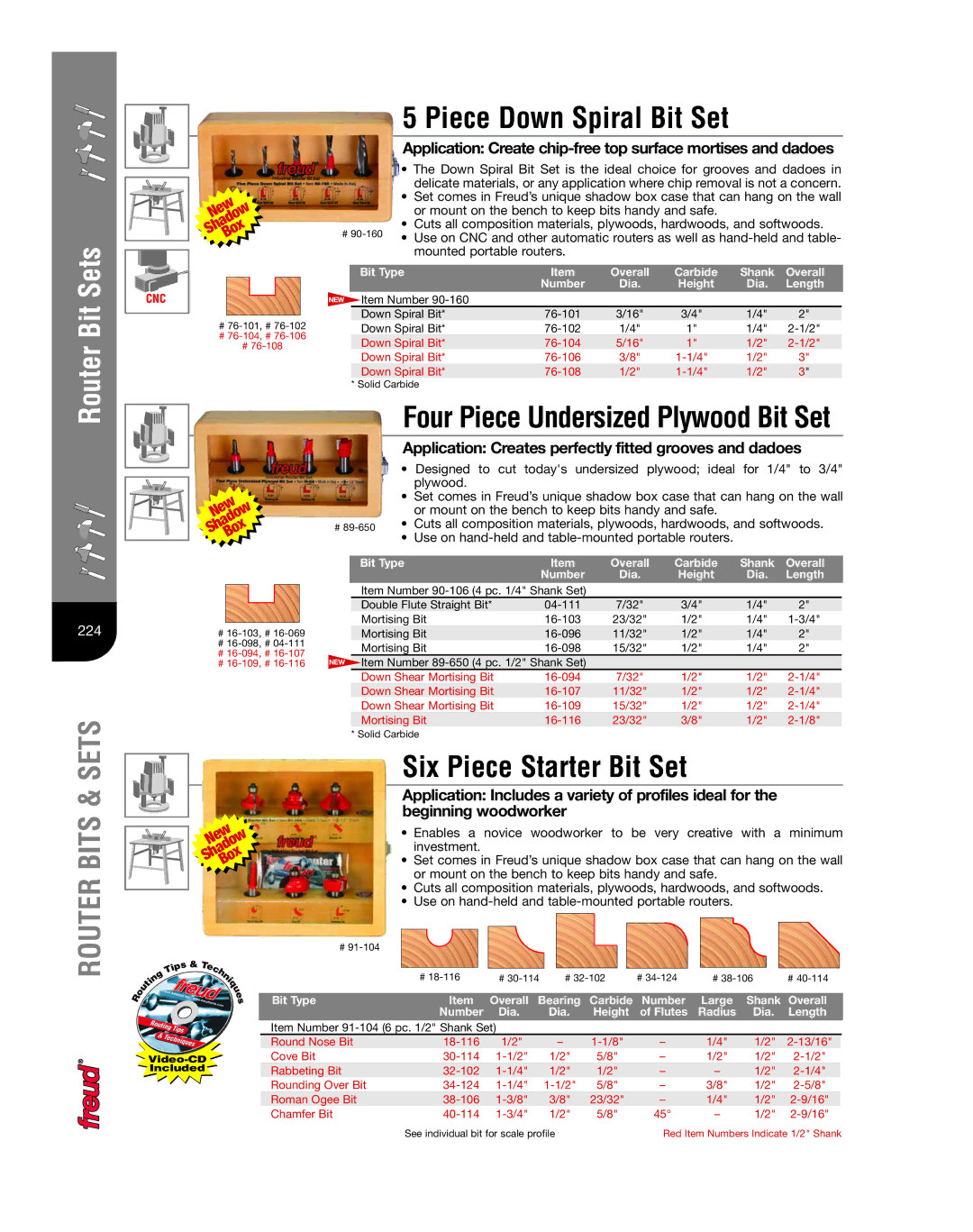 Freud Tools 222 manual Piece Down Spiral Bit Set, Six Piece Starter Bit Set 