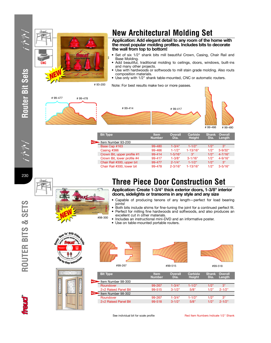 Freud Tools 222 manual New Architectural Molding Set, Three Piece Door Construction Set 