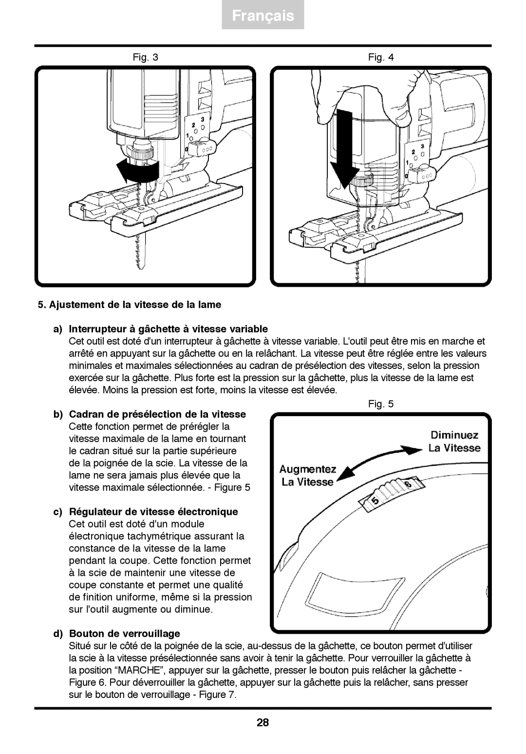 Freud Tools FJ85 operating instructions Français 