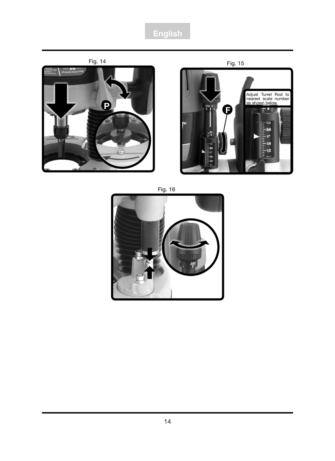 Freud Tools FT3000VCE operating instructions Adjust Turret Rod to nearest scale number as shown below 