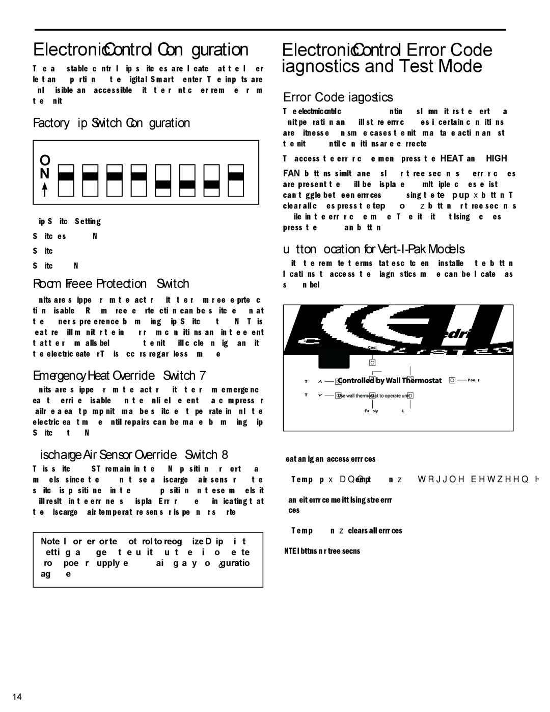 Friedrich 000 BTU'S, 9 service manual Electronic Control Conﬁguration 