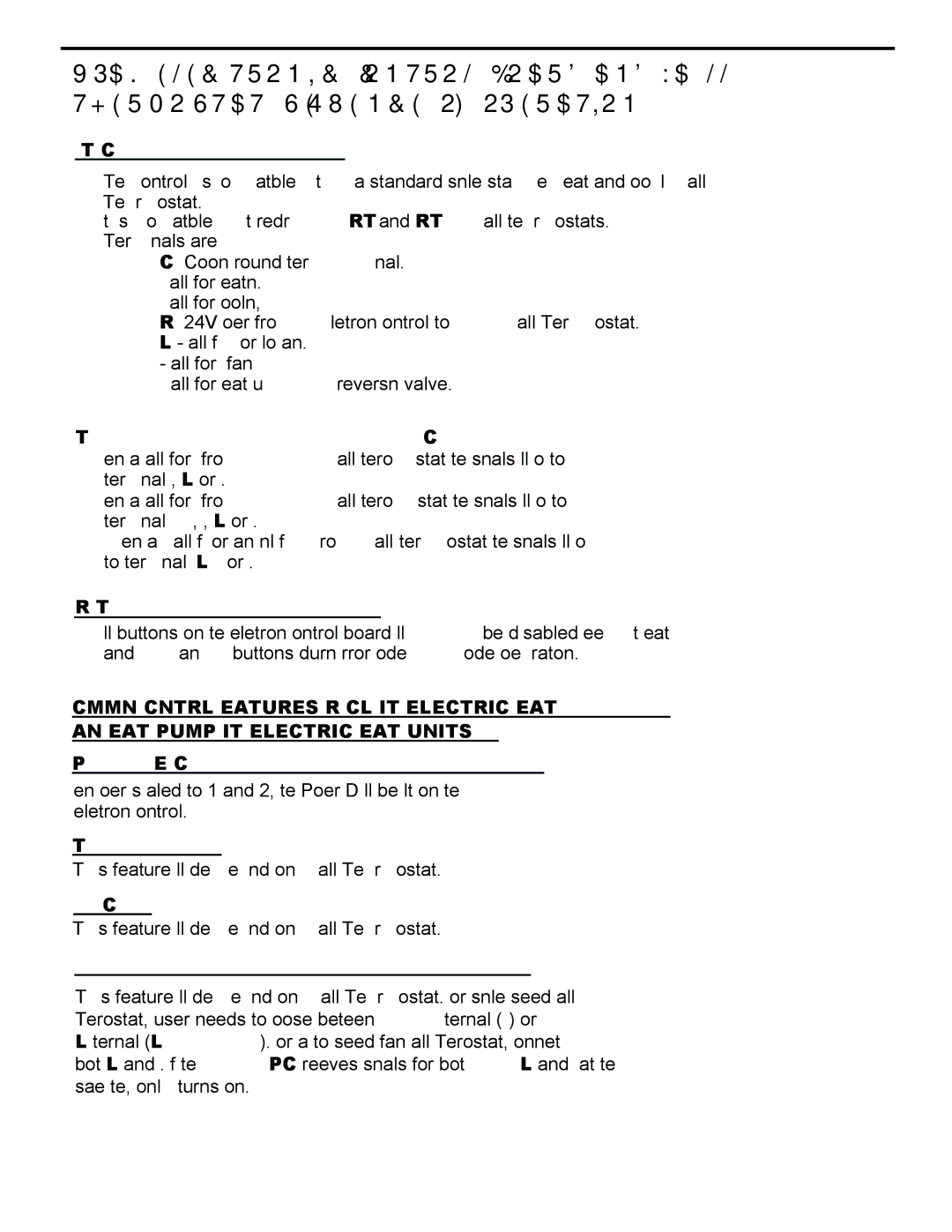 Friedrich 000 BTU'S, 9 service manual Power On and Off Features on the Electronic Control 