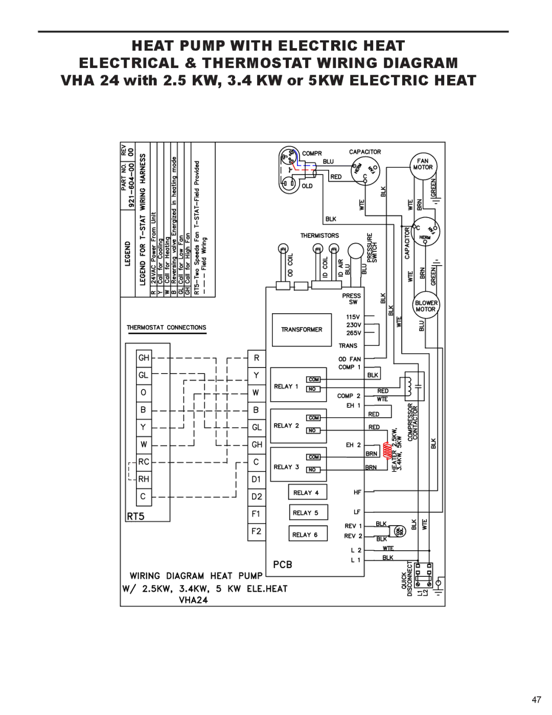 Friedrich 9, 000 BTU'S service manual Heat Pump with Electric Heat 