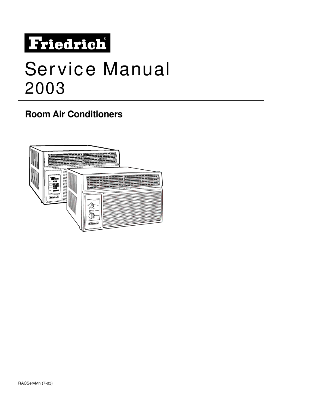 Friedrich 2003 service manual 