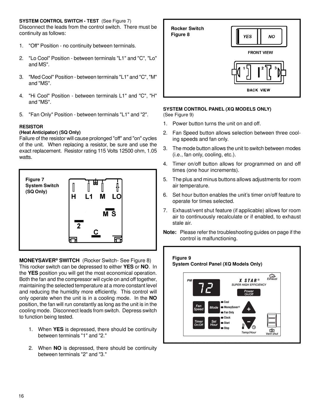 Friedrich 2003 service manual Resistor 