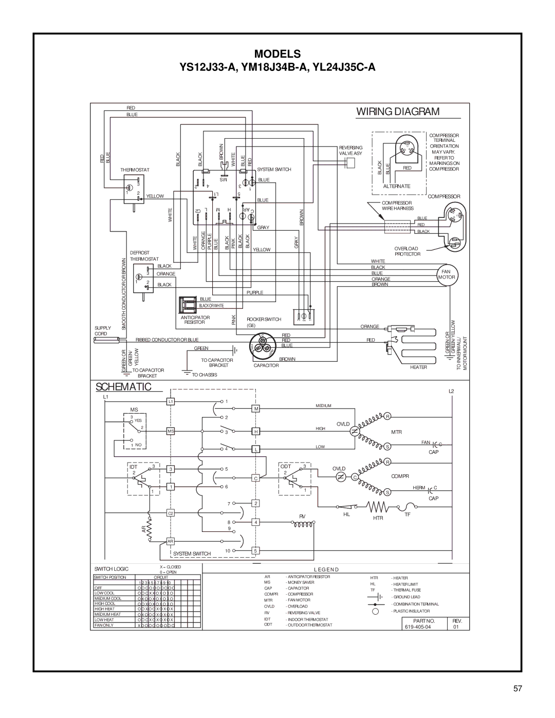 Friedrich 2003 service manual YS12J33-A, YM18J34B-A, YL24J35C-A 