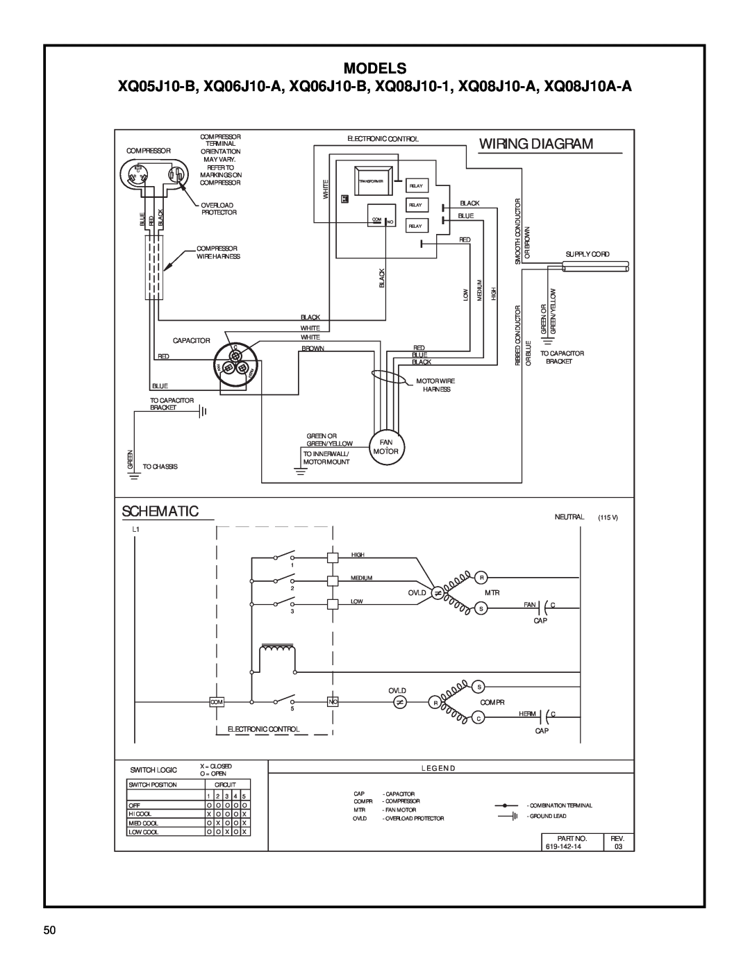 Friedrich 2003 service manual Schematic, Models, Wiring Diagram 