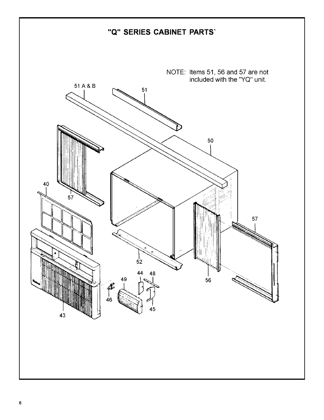 Friedrich 2004 manual Q Series Cabinet Parts` 