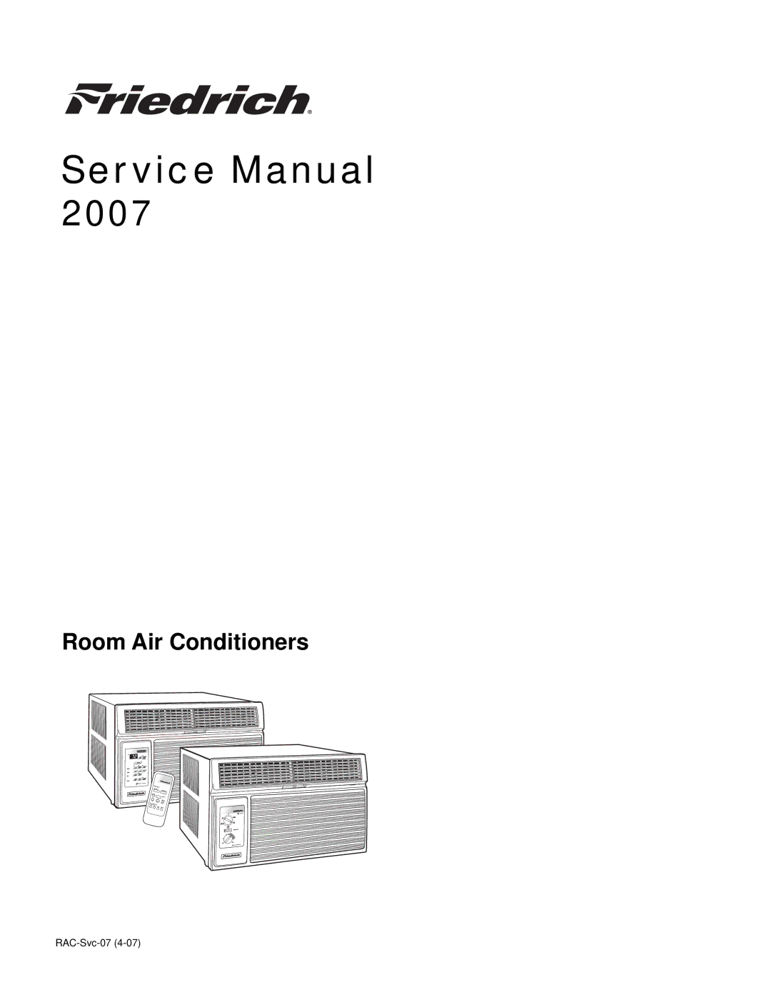 Friedrich 2007 service manual 