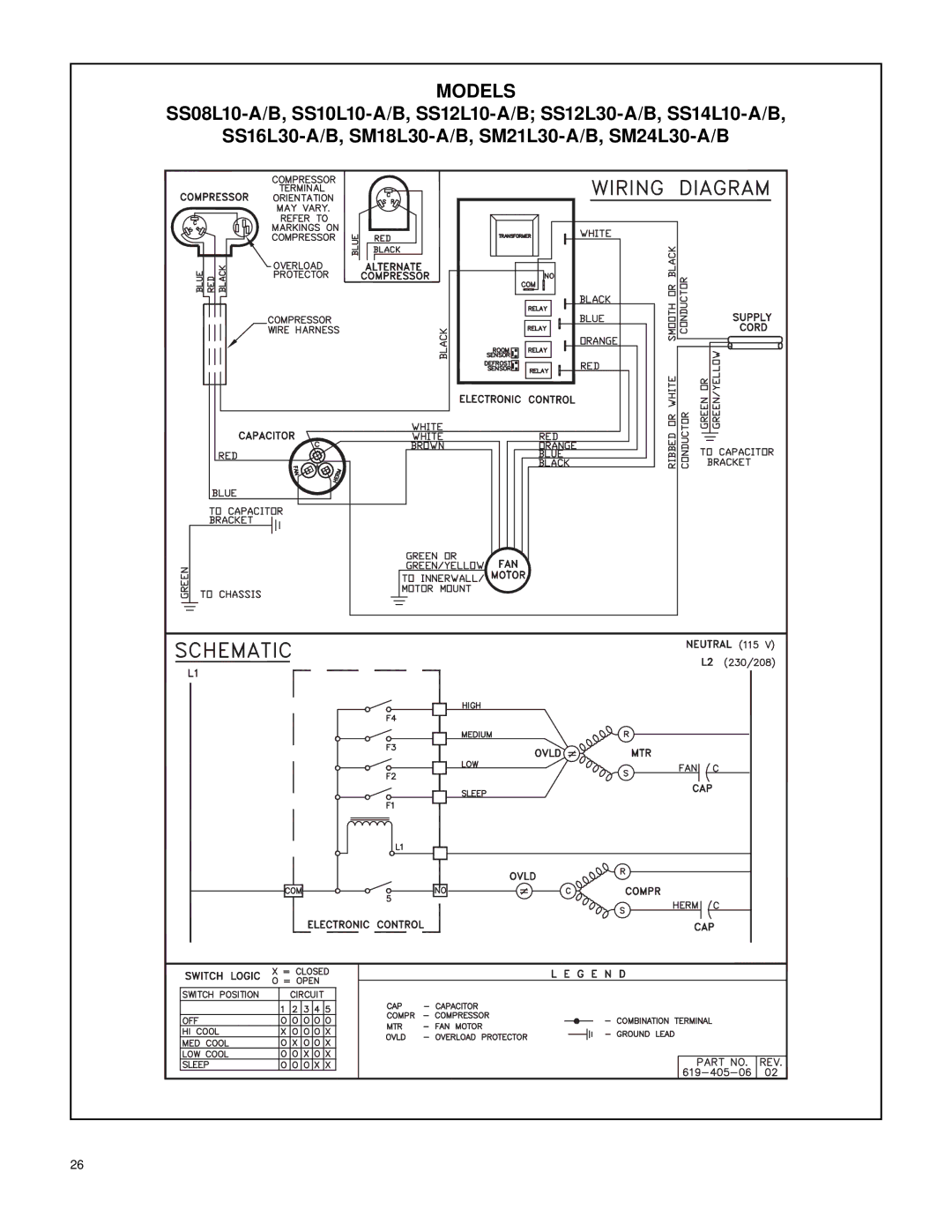 Friedrich 2007 service manual SS16L30-A/B, SM18L30-A/B, SM21L30-A/B, SM24L30-A/B 