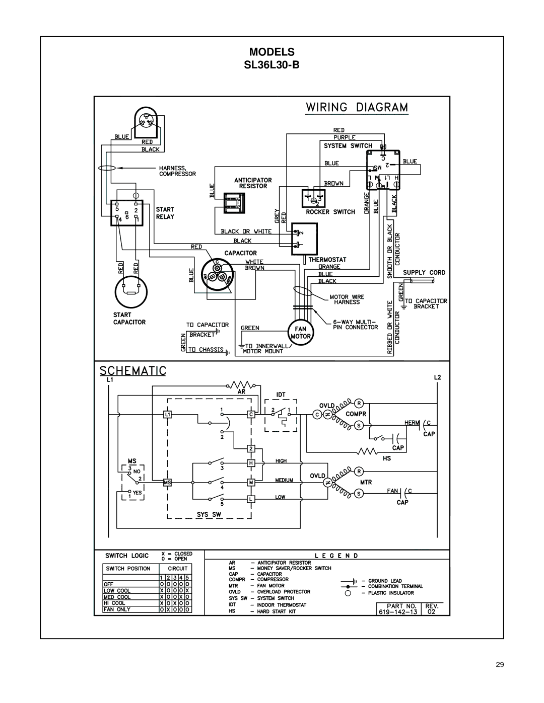 Friedrich 2007 service manual SL36L30-B 