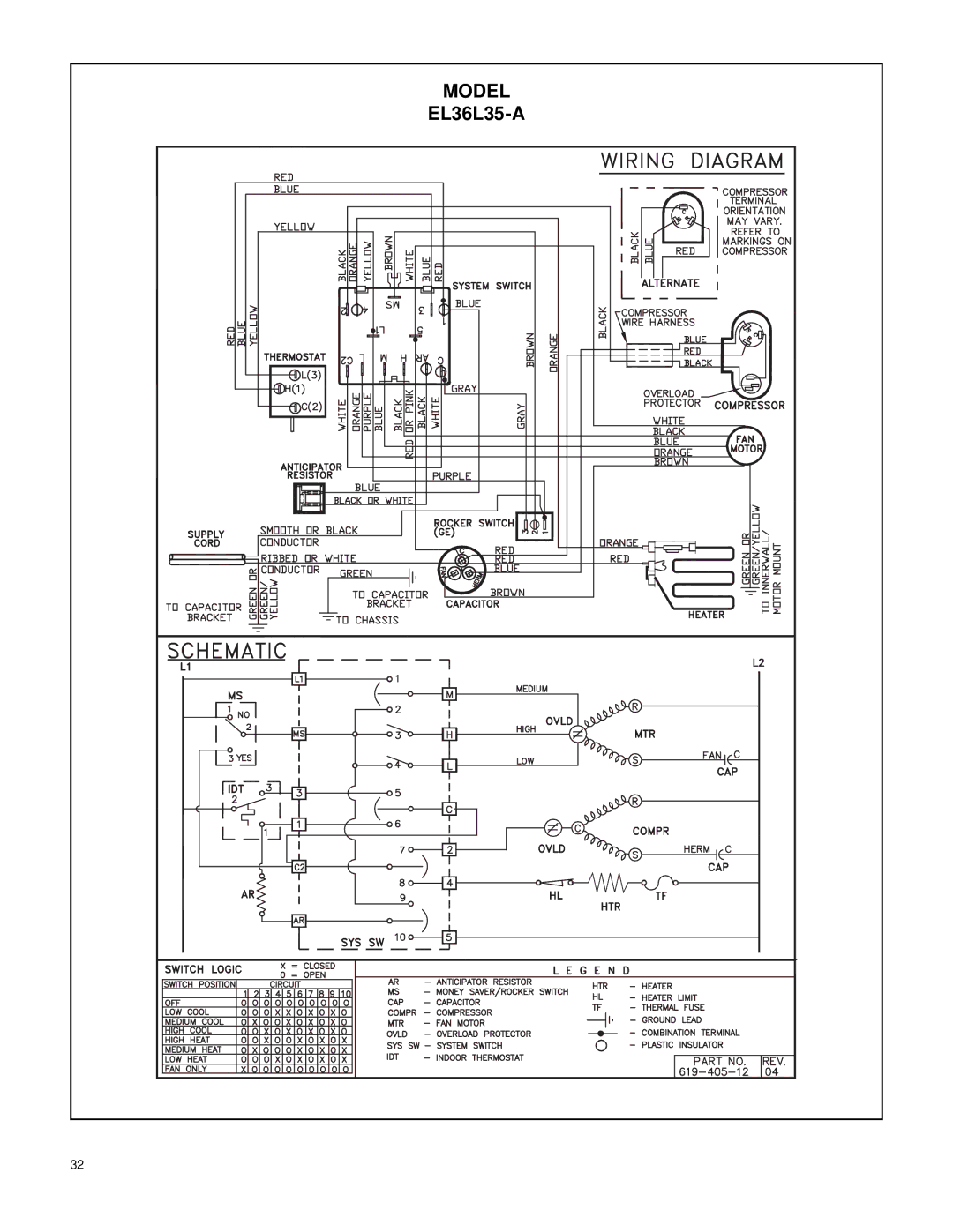 Friedrich 2007 service manual EL36L35-A 