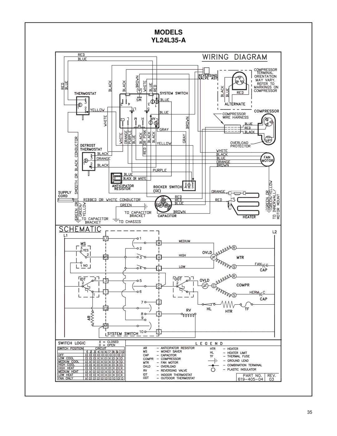 Friedrich 2007 service manual YL24L35-A 