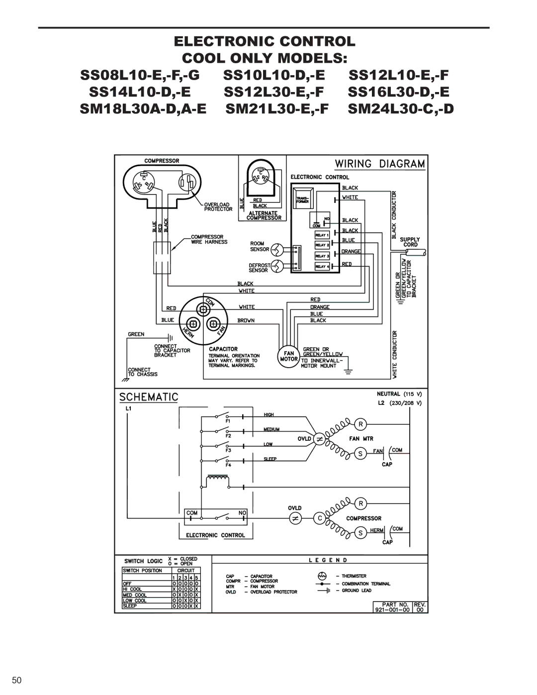 Friedrich 2008, 2009 service manual Electronic Control Cool only Models 