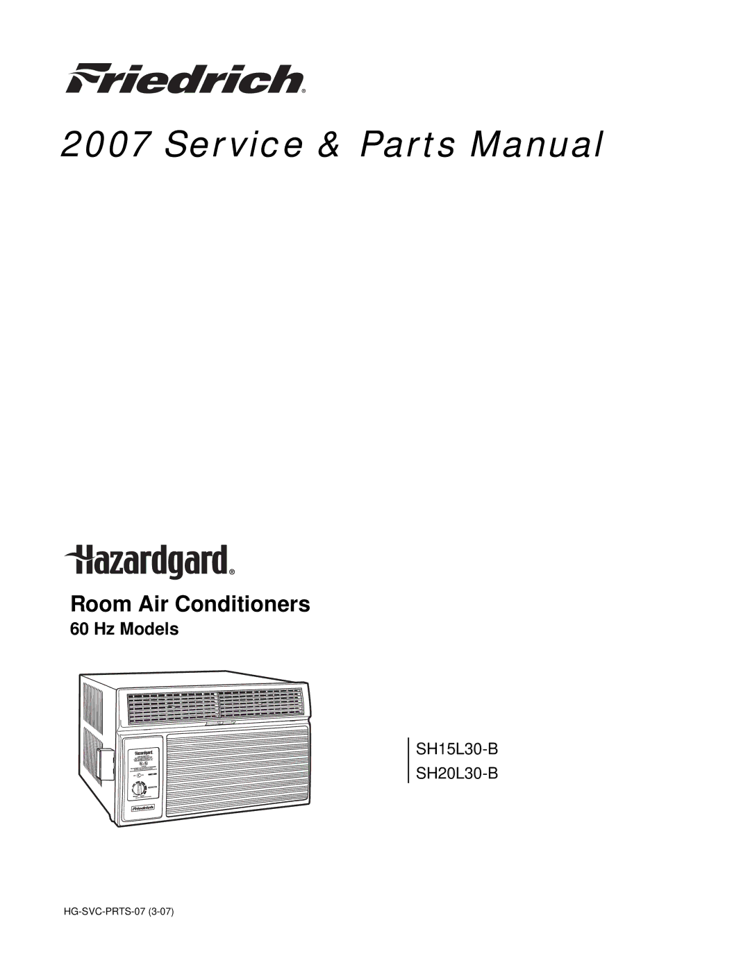 Friedrich 60 Hz manual Service & Parts Manual 