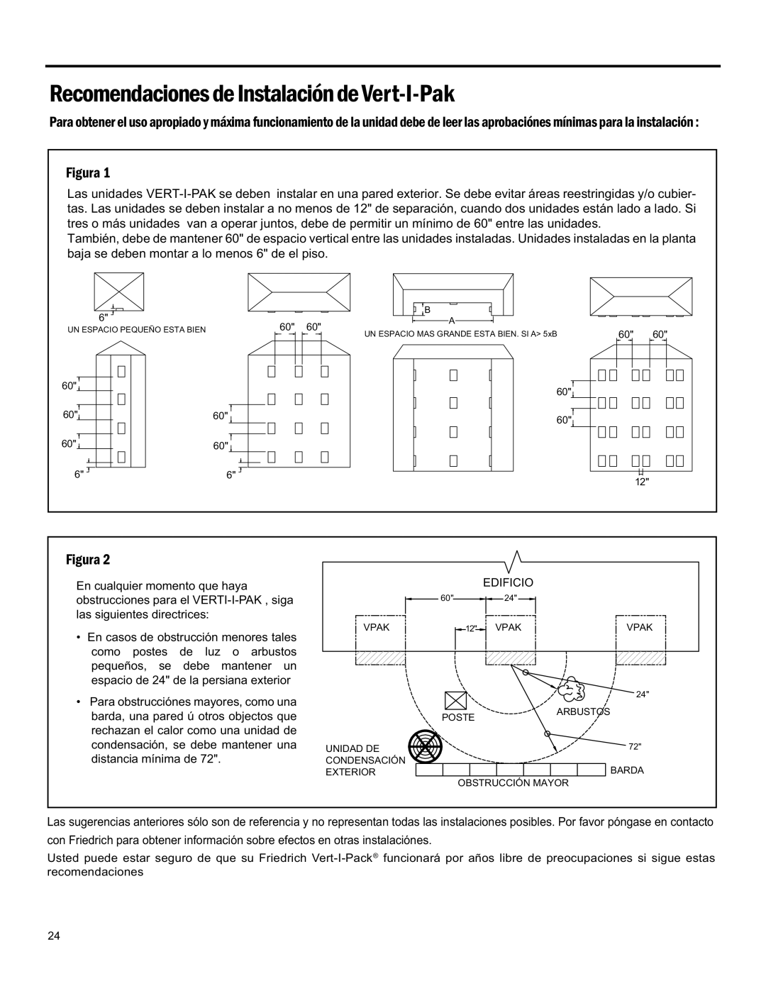 Friedrich 920-075-13 (1-11) Recomendacionesdeinstalacióndevert-I-Pak, Edificio, UN Espacio MAS Grande Esta BIEN. SI a 5XB 